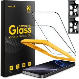 imageLamicall 22 for iPhone 16 Pro Max Screen Protector 69quot with Camera Lens Protector Top 9H Tempered Glass Film Easy Alignment AntiScratch 0 Bubbles HD Clear for iPhone 16 Pro Max  2Pack16 Pro Max69