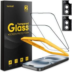 imageLamicall 22 for iPhone 16 Pro Max Screen Protector 69quot with Camera Lens Protector Top 9H Tempered Glass Film Easy Alignment AntiScratch 0 Bubbles HD Clear for iPhone 16 Pro Max  2Pack16 61