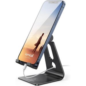 imageLamicall Adjustable Cell Phone Stand Desk Phone Holder Cradle Dock Compatible with iPhone 16 15 14 Plus Pro Pro Max 13 12 X XS48quot Phones Office Accessories All Android Smartphone BlackBlack
