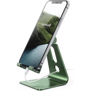 imageLamicall Adjustable Cell Phone Stand Desk Phone Holder Cradle Dock Compatible with iPhone 16 15 14 Plus Pro Pro Max 13 12 X XS48quot Phones Office Accessories All Android Smartphone Blackgreen