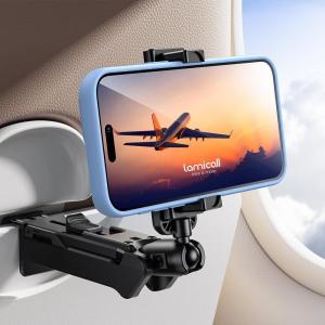 imageLamicall Airplane Phone Holder Mount  2024 Wider Clamp Travel Essentials with Screw Adjustment Tool  Plane Phone Holder Stand for Flying Desk Home Long Flight Must Haves Accessories for Women Men