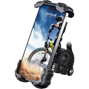 imageLamicall Bike Phone Holder Motorcycle Mount  Motorcycle Phone Holder Handlebar Cell Phone Clamp Scooter Phone Clip for iPhone 16 Pro MaxPlus 15 Pro Max S10 S20 More 47quot to 68quot SmartphonesBlack