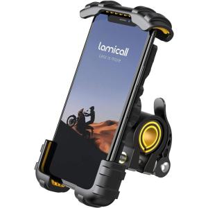 imageLamicall Bike Phone Holder Motorcycle Mount  Motorcycle Phone Holder Handlebar Cell Phone Clamp Scooter Phone Clip for iPhone 16 Pro MaxPlus 15 Pro Max S10 S20 More 47quot to 68quot SmartphonesYellow