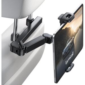 imageLamicall Car Headrest Tablet Holder  3 in 1 Extension Arm Adjustable Tablet Car Mount for Back Seat Road Trip Essentials for Kids for 4711quot Device Like iPad Pro Air Mini Galaxy Fire BlackBlack