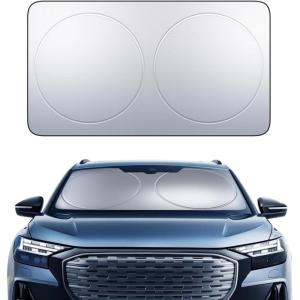 imageLamicall Car Windshield Sun Shade  4Layer Reflective 240T Sun ampamp UV Reflective Windshield Cover Sun Shade  Easy Install Foldable  66quotx37quot Windshield Cover for Large SUV Truck66x37