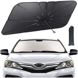 imageLamicall Car Windshield Sunshade Umbrella  5Layer UV Block 10Rib Fiberglass Frame for Heat Insulation 53quotx30quot Front Window Interior Sun Protection for Compact Sedan SUV Windshield