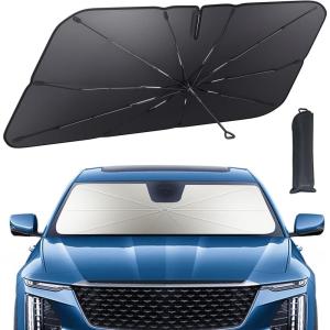 imageLamicall Car Windshield Sunshade Umbrella  5Layer UV Block 10Rib Fiberglass Frame for Heat Insulation 57quotx33quot Front Window Interior Sun Protection for Medium Sedan SUV Windshield57x33