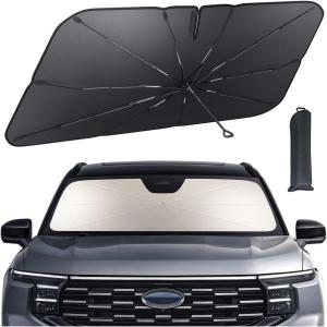 imageLamicall Car Windshield Sunshade Umbrella  5Layer UV Block 10Rib Fiberglass Frame for Heat Insulation 64quotx34quot Front Window Interior Sun Protection for Large SUV Truck Windshield