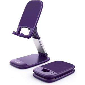 imageLamicall Cell Phone Stand for Desk  Height Adjustable Foldable Mobile Phone Holder Portable Stand for iPhone 16 15 14 13 12 11 Pro Max Plus Galaxy S25 S24 All Cellphones Office AccessoriesDark Purple