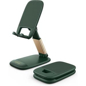 imageLamicall Cell Phone Stand for Desk  Height Adjustable Foldable Mobile Phone Holder Portable Stand for iPhone 16 15 14 13 12 11 Pro Max Plus Galaxy S25 S24 All Cellphones Office AccessoriesDark Green