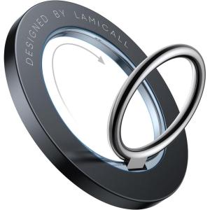 imageLamicall Magnetic Phone Ring Holder for MagSafe Flexible 360 Rotation Magnet Finger Ring Grip Stand Holder Fit for iPhone 16 15 14 13 12 Pro Pro Max Plus Mag Safe Accessories Misty Black