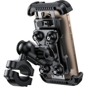 imageLamicall Motorcycle Phone Mount Holder  Metal Extension Arm Dual Vibration Dampener Motorcycle Cell Phone Mount Bike Bicycle Handlebar Phone Clamp for iPhone 1615 14 Pro Max 4767quot Phones