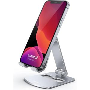 imageLamicall Phone Stand for Apple MagSafe Charger Not Fits 2024 Ver  Dual Hinge Collapsible Adjustable Charging Holder Dock for Desk Nightstand Fit for Airpods iPhone 16151413 SeriesOnly Standfor NonMagSafe  Stable Base Stand