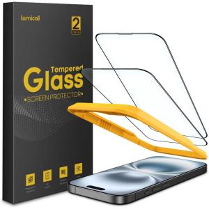 imageLamicall Professional Screen Protector for iPhone 1413 13 Pro 61 inch Military Grade Tempered Glass Film Ultra HDAnti FingerprintFull Screen ProtectionQuick Install Tool 9H 2 Pack16 61
