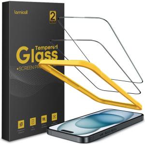 imageLamicall Professional Screen Protector for iPhone 1413 13 Pro 61 inch Military Grade Tempered Glass Film Ultra HDAnti FingerprintFull Screen ProtectionQuick Install Tool 9H 2 Pack15 61