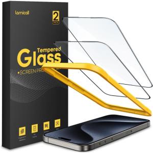 imageLamicall Professional Screen Protector for iPhone 1413 13 Pro 61 inch Military Grade Tempered Glass Film Ultra HDAnti FingerprintFull Screen ProtectionQuick Install Tool 9H 2 Pack15 Pro Max67