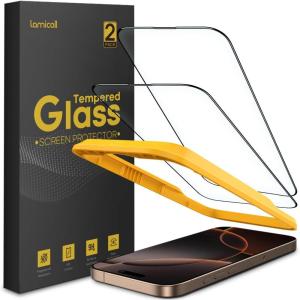 imageLamicall Professional Screen Protector for iPhone 1413 13 Pro 61 inch Military Grade Tempered Glass Film Ultra HDAnti FingerprintFull Screen ProtectionQuick Install Tool 9H 2 Pack16 Pro 63