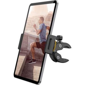 imageLamicall Tablet Holder for Spin Bike  Tablets Mount Clamp for Indoor Bike Peloton Treadmill Exercise Bicycle Clamp for iPad ProAirMini and 47129quot TabletBlack