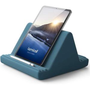 imageLamicall Tablet Pillow Stand Pillow Soft Pad for Lap  Tablet Holder Dock for Bed with 6 Viewing Angles for iPad Pro 97 105 11 129 Air Mini 4 3 Kindle Galaxy Tab EReader Purplish RedBlackish Green
