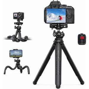 imageLamicall Tripod for Camera  3 in 1 Flexible Tripod for iPhone with Wireless Remote  iPhone Tripod Stand for Video Recording Vlogging Compatible with iPhone Samsung Go Pro Small Digital CameraNEW Upgraded Tripod for Camera  Dark Grey