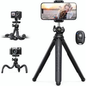 imageLamicall Tripod for Camera  3 in 1 Flexible Tripod for iPhone with Wireless Remote  iPhone Tripod Stand for Video Recording Vlogging Compatible with iPhone Samsung Go Pro Small Digital CameraBlack