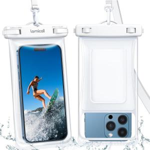 imageLamicall Waterproof Phone Pouch Floating  Soft 3D Seamless Design IPX8 Water Proof Cell Phone Case for Beach Snorkeling Dry Bag Phone Water Protector for 47quot Devices White