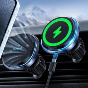 imageLamicall for Magnetic Car Mount Charger  2024 Cooling Fast Charging 15W Wireless Car Charger  Hands Free Magnetic Car Phone Holder Charger Vent for iPhone 16 15 14 13 12 Pro Max Case
