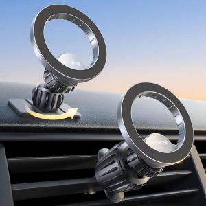 imageLamicall for Magsafe Car Mount  20X N55 Magnets Magnetic Phone Holder for Your Car Dashboard Vent Car Phone Holder for iPhone 16 All Smartphone fits Magsafe Phone caseNEW Upgraded  Silver