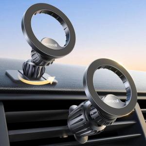 imageLamicall for Magsafe Car Mount  20X N55 Magnets Magnetic Phone Holder for Your Car Dashboard Vent Car Phone Holder for iPhone 16 All Smartphone fits Magsafe Phone caseBlack