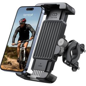 imageLamicall Bike Motorcycle Phone Mount  1s Quick Lock Bike Cell Phone Holder Clip Bicycle Scooter Handlebar Clamp for iPhone 17 16 15 Pro Max Galaxy S25 S24 Ultra More 67quot Phones GrayGray