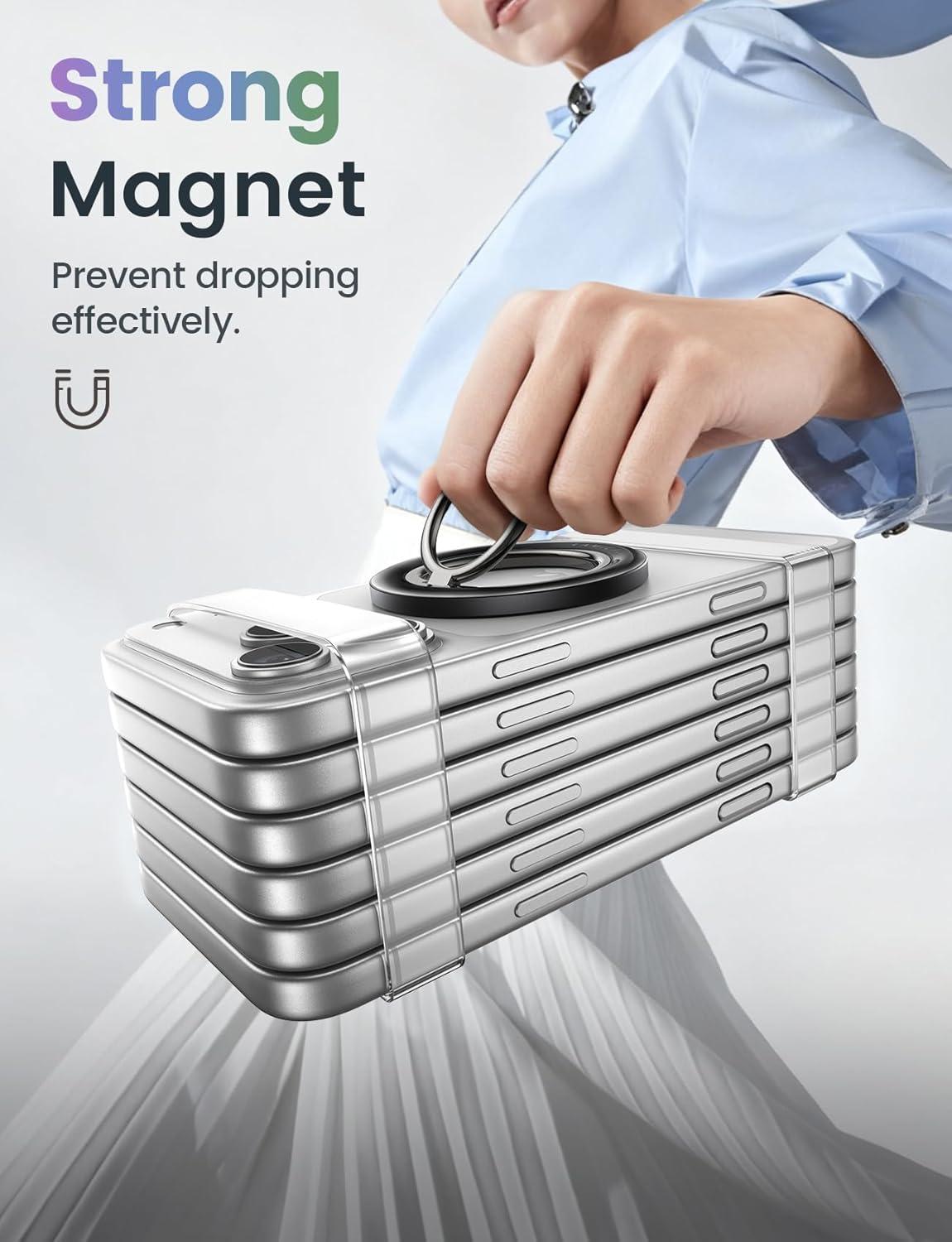imageLamicall for MagSafe Magnetic Phone Ring Grip  360 Rotating Ring Holder with Smooth Damping Crystal Clear Finger Grip Kickstand Strong Mag Safe Accessories for iPhone 17 Pro Max Air All Phones