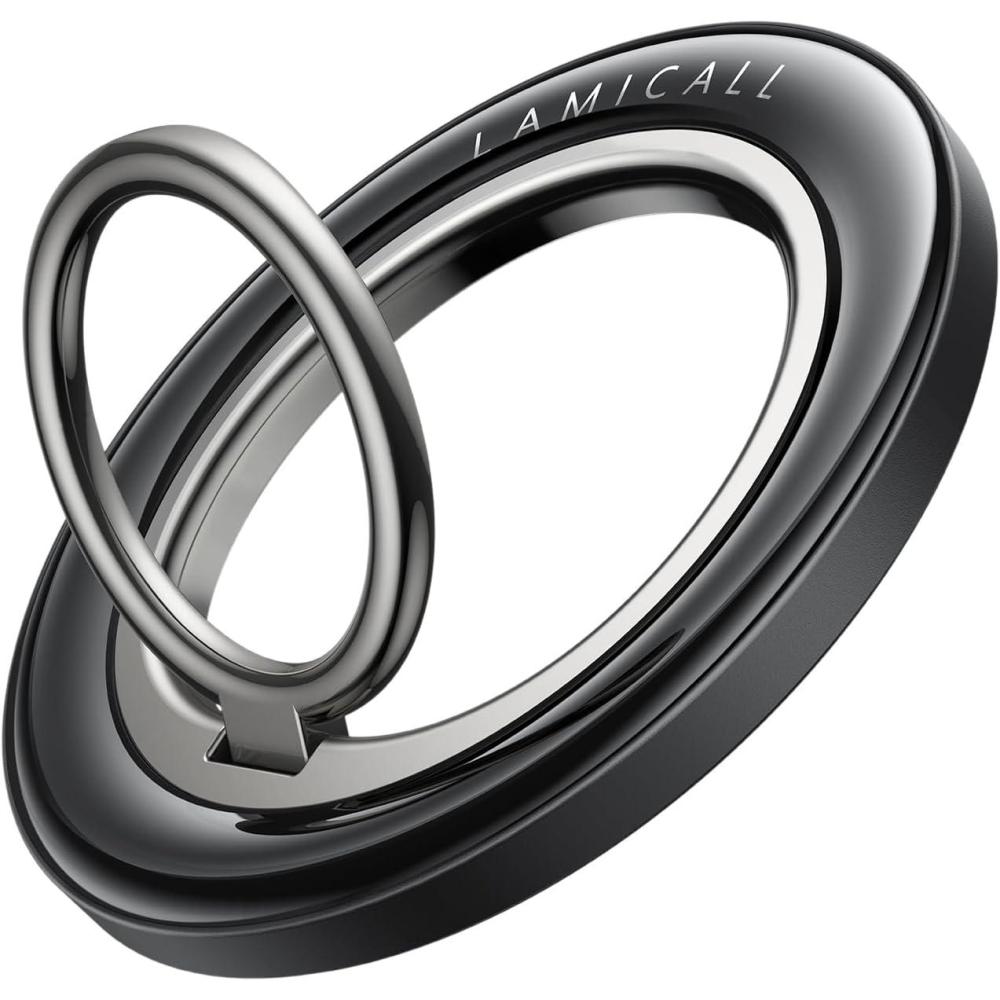 imageLamicall for MagSafe Magnetic Phone Ring Grip  360 Rotating Ring Holder with Smooth Damping Crystal Clear Finger Grip Kickstand Strong Mag Safe Accessories for iPhone 17 Pro Max Air All Phones