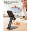 imageLamicall Ultra Thin Cell Phone Stand for Desk Height Adjustable Foldable Desktop Phone Holder Portable Mobile Stand Office Desk Accessories for iPhone 17 16 15 14 13 Pro Max Air Galaxy S25 S24