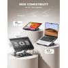 imageLamicall Adjustable Laptop Stand for Desk  360 Rotating Base Ergonomic Computer Stand Aluminum Laptop Riser Foldable Protable for Office Home fits MacBook Air Pro Dell HP 10173  BlackBlack