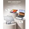 imageLamicall Adjustable Laptop Stand for Desk  360 Rotating Base Ergonomic Computer Stand Aluminum Laptop Riser Foldable Protable for Office Home fits MacBook Air Pro Dell HP 10173  BlackNEW Upgraded  Silver