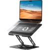 imageLamicall Adjustable Laptop Stand for Desk  360 Rotating Base Ergonomic Computer Stand Aluminum Laptop Riser Foldable Protable for Office Home fits MacBook Air Pro Dell HP 10173  BlackBlack