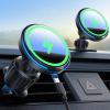 imageLamicall 15W for Magsafe Car Mount Charger  AutoOff LED Wireless Car Phone Holder Vent Dashboard HandsFree Magnetic Phone Holder for Car Charging for iPhone 17 Air Pro Max Plus 16 15 14 13 12Black