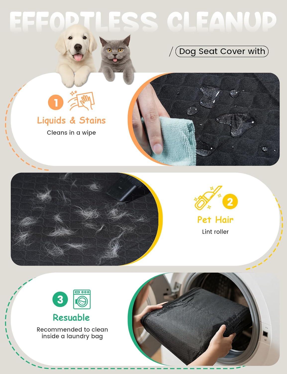 imageLamicall Dog Car Seat Cover for Back Seat  Upgraded AntiRipped Back Seat Extender for Dogs Hard Bottom Waterproof Dog Hammock for Car with Mesh Window Pet Backseat Protector SUV ampamp Small Truck LFor Full Size Truck Full Size SUV