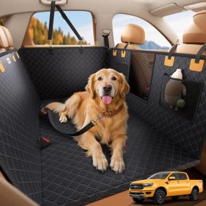 imageLamicall Dog Car Seat Cover for Back Seat  Upgraded AntiRipped Back Seat Extender for Dogs Hard Bottom Waterproof Dog Hammock for Car with Mesh Window Pet Backseat Protector SUV ampamp Small Truck LFor Full Size Truck Full Size SUV