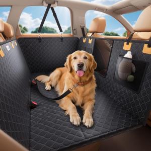 imageLamicall Dog Car Seat Cover for Back Seat  Upgraded AntiRipped Back Seat Extender for Dogs Hard Bottom Waterproof Dog Hammock for Car with Mesh Window Pet Backseat Protector SUV ampamp Small Truck LFor Cars SUV Small Truck