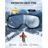imageLamicall Ski Goggles with 3X AntiFog  100 UV Protection OTG ampamp Helmet for Men ampamp Women for Skiing Snowboard SnowmobileBlack Frame  Silver Lens