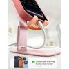 imageLamicall UltraThin Cell Phone Holder White Cellphone Stand Birthday Gifts for Father Teens Girls Boys Stocking Stuffers Office Desk Accessories for iPhone Holder Desk OrganizerPink