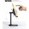 imageLamicall Cell Phone Stand for Desk  Adjustable Mobile Phone Holder Dock for Table Desktop Office Compatible with iPhone 13 12 11 X Xr Pro Max 8 7 6 Plus iPad Mini 410 Cellphone and TabletsBlack