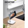 imageLamicall Cell Phone Stand for Desk  Adjustable Mobile Phone Holder Dock for Table Desktop Office Compatible with iPhone 13 12 11 X Xr Pro Max 8 7 6 Plus iPad Mini 410 Cellphone and TabletsWhite