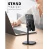 imageLamicall Cell Phone Stand for Desk  Adjustable Mobile Phone Holder Dock for Table Desktop Office Compatible with iPhone 13 12 11 X Xr Pro Max 8 7 6 Plus iPad Mini 410 Cellphone and TabletsBlack