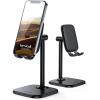 imageLamicall Cell Phone Stand for Desk  Adjustable Mobile Phone Holder Dock for Table Desktop Office Compatible with iPhone 13 12 11 X Xr Pro Max 8 7 6 Plus iPad Mini 410 Cellphone and TabletsBlack