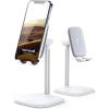 imageLamicall Cell Phone Stand for Desk  Adjustable Mobile Phone Holder Dock for Table Desktop Office Compatible with iPhone 13 12 11 X Xr Pro Max 8 7 6 Plus iPad Mini 410 Cellphone and TabletsWhite