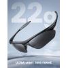 imageLamicall 22g Polarized Sports Sunglasses for Men Women  UV400 Protection Sun Glasses for Running Cycling Fishing DrivingBlack Framegray Lens