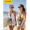 imageLamicall IP68 Floating Waterproof Phone Pouch  2 PackAntiPop Lock Dustproof Cell Phone Dry Bag Case with Lanyard Beach amp Cruise Essentials Gifts for iPhone 17 16 15 Pro Max Galaxy S25 475AWhite Accent