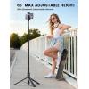 imageLamicall Phone Tripod amp Selfie Stick  TaptoOpen Phone Stand for Recording Extendable iPhone Tripod Stand with Remote amp Cold Shoe Compatible with iPhone for Live Stream Valentines Day Gift BlackBlack